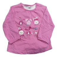 Ružové tričko s body a králikmi Ergee