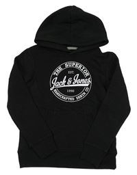 Čierna mikina s logom a kapucňou Jack & Jones
