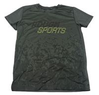 Tmavošedé sportovní tričko s nápisem 