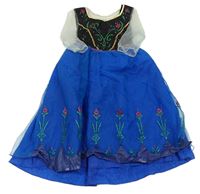 Kostým - Modro-černé šaty s flitry - Anna - Frozen