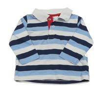 Bielo-tmavomodré pruhované polo tričko Topomini
