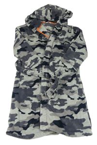 Sivý army chlupaný župan a kapucňou M&S
