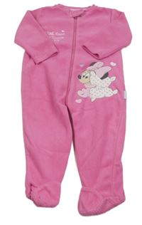 Růžový fleecový overal s Minnie George
