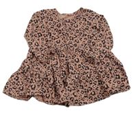 Ružovo-čierne prepínaci leopardí šaty zn. George