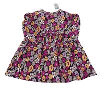 Nové - černo-růžovo-lila kvetované šaty Pep&Co