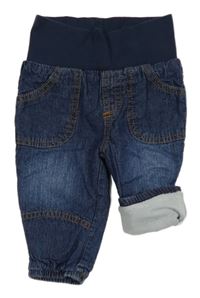 Tmavomodré podšité cuff rifle s úpletovým pasem C&A