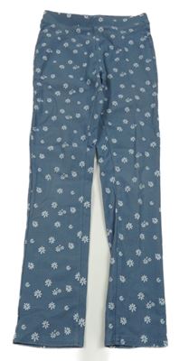 Šedomodré květované tregíny 