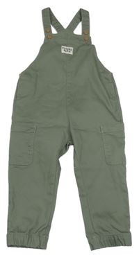 Khaki laclové plátěné kalhoty s nášivkou H&M