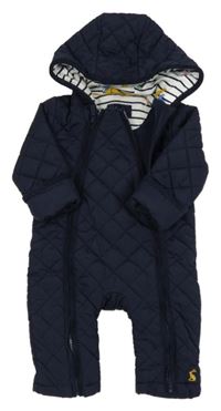 Tmavomodrá šusťáková zateplená kombinéza s kapucí Joules