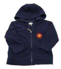 Tmavomodrá fleecová prepínaci mikina s kapucňou