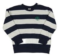 Bielo-tmavomodrá pruhovaná ľahká mikina Pep&Co