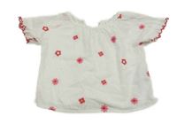 Biela tunika s růžovými výšivkami Primark