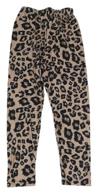 Béžovo-černé leopardí legíny 