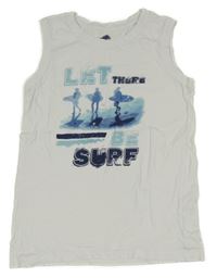 Biele tielko s nápisom a sufrmi C&A