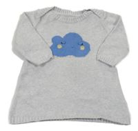 Svetlosivé pletené šaty s mrakem Primark