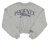 Sivá melírovaná crop mikina s nápisom H&M