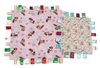 2x muchlací deka - svetloružová s Minnie + smetanová kvetované s králikmi