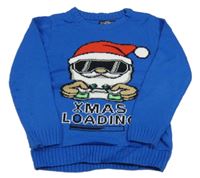 Modrý sveter so Santou Matalan