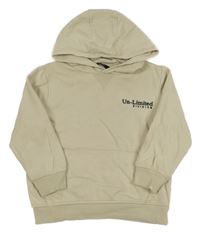 Béžová mikina s nápisom a kapucňou George