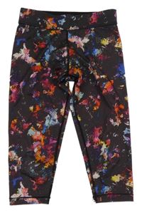 Tmavošedo-farebné vzorované športové crop legíny USA pro