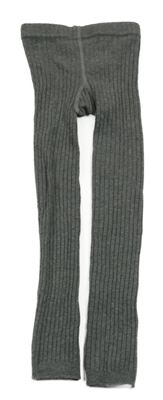 Sivé rebrované punčocháčové legíny H&M