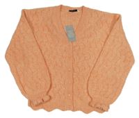 Nové - Lososový perforovaný propínací svetr George