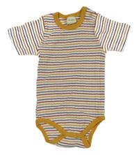 Bílo-hořčicovo-barevné pruhované žebrované body Alana 