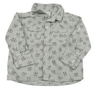 Bílo-šedá pruhovaná košile s medvídky Topomini