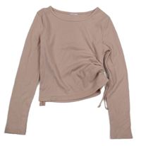 Ružové rebrované crop tričko