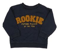 Tmavomodrá mikina s nápisom Mango