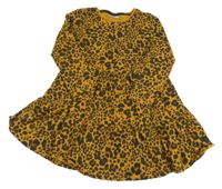 Medovo-tmavošedo-hnedé šaty s leopardím vzorom Matalan