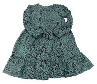 Zeleno-čierne šaty s leopardím vzorom