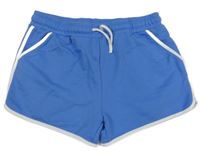 Světlemodro-biele teplákové kraťasy