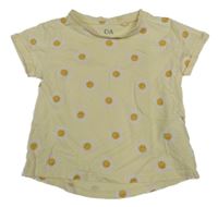 Svetložlté kvetované tričko C&A