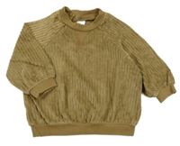 Hnedá rebrovaná zamatová mikina H&M