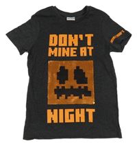Tmavošedé tričko - Minecraft George