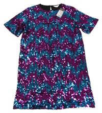 Nové - Modro-fialové šaty s flitry Primark