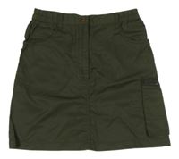 Khaki šušťáková cargo sukňa