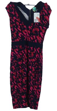 Dámské tmavomodro-růžové  vzorované šaty H&M
