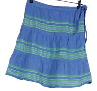 Dámska modro-zelená pruhovaná plátenná sukňa zn. H&M