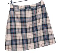 Dámská růžovo-modro-vínová kostkovaná sukně Primark vel. 32