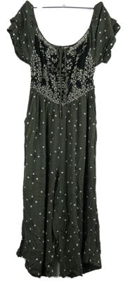 Dámský khaki-černý vzorovaný kalhotový culottes overal Next 