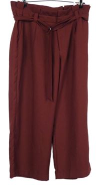 Dámske vínové culottes nohavice s opaskom Only