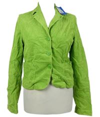 Nové - Dámské limetkové manšestrové crop sako Benetton 