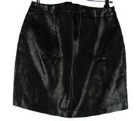 Dámska čierna vzorovaná koženková sukňa New Look