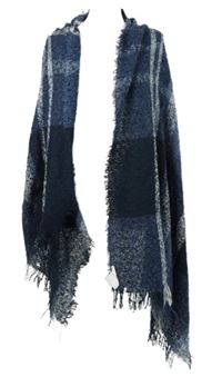 Dámská tmavomodrá kostkovaná šála 