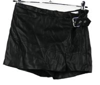 Dámská černá koženková skort sukně Bershka 