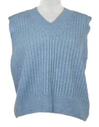Dámská světlemodrá žebrovaná svetrová vesta New Look 