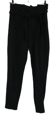 Dámské černé paper bag kalhoty s páskem 17&Co