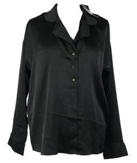 Nové - Dámska čierna saténová blúzka Next